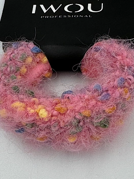 IWOU PROFESSIONAL Резинка для волос Меланж розовая 1шт, фото 2