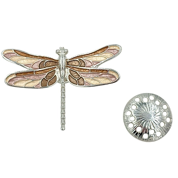 IWOU PROFESSIONAL Брошь-магнит Стрекоза бежевая, фото 2