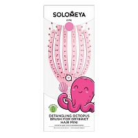 SOLOMEYA Расческа для сухих и влажных волос мини, розовый осьминог / Detangling Octopus Brush For Dry Hair And Wet Hair Mini Pink, фото 2