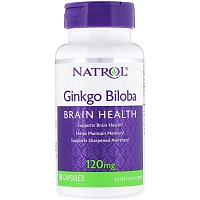 NATROL Добавка биологически активная к пище Натрол гинкго билоба / Ginkgo Biloba 120 мг 60 капсул, фото 1