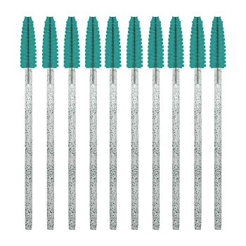 Щеточки для ресниц и бровей одноразовые бирюзовые с глиттером / INNOVATOR COSMETICS 10 шт