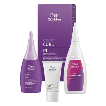 WELLA Набор для нормальных волос от тонких до трудноподдающихся (лосьон 75 мл, фиксатор 100 мл, уход 30 мл) / Creatine+ Curl, фото 1