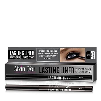 ALVIN D'OR Карандаш гелевый водостойкий для глаз, тон 01 чёрный / LASTINGLINER 0,29 гр, фото 2