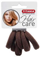 Резинки для волос, коричневые 3,5 см 6 шт/уп 7872, TITANIA