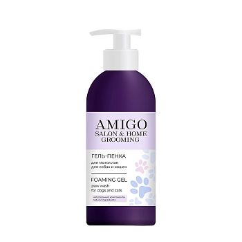 Гель-пенка для мытья лап для собак и кошек / AMIGO 300 мл