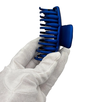 IWOU PROFESSIONAL Краб для волос двухрядный Акула синий 8,5см, фото 3