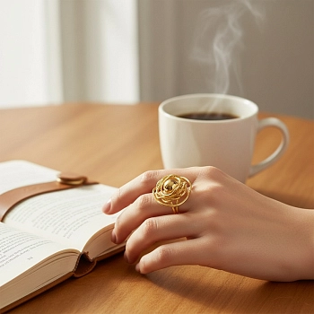 IWOU PROFESSIONAL Кольцо Цветок в золоте, фото 3