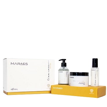 KAARAL Набор для прямых или непослушных волос (шампунь 250 мл + маска 500 мл + флюид 150 мл) MARAES Liss Care