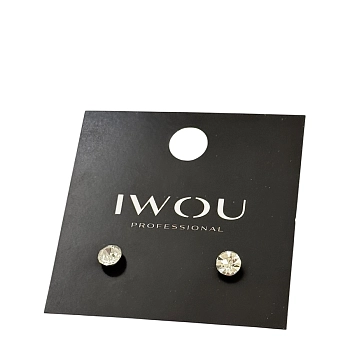 IWOU PROFESSIONAL Серьги гвоздики IWOU белый кристалл 7мм, фото 2
