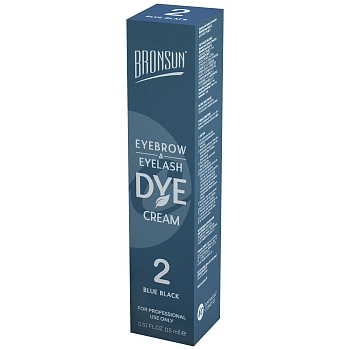 BRONSUN Крем-краска для бровей и ресниц, #2 иссиня-черная 15 мл, фото 4