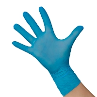Перчатки нитрил голубые S / Safe&Care ZN 302 100 шт, SAFE & CARE