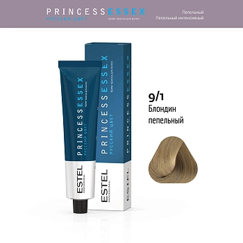 ESTEL PROFESSIONAL 9/1 краска для волос, блондин пепельный (серебро) / ESSEX Princess 60 мл, фото 2