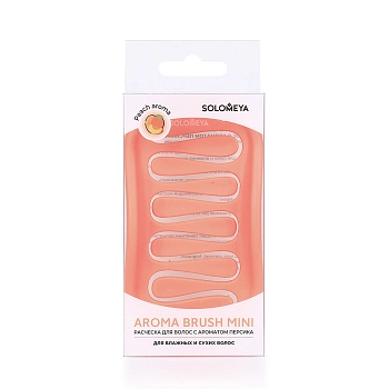 SOLOMEYA Арома-расческа для сухих и влажных волос с ароматом персика, мини / Aroma Brush for Wet&Dry hair Peach mini 1 шт, фото 5