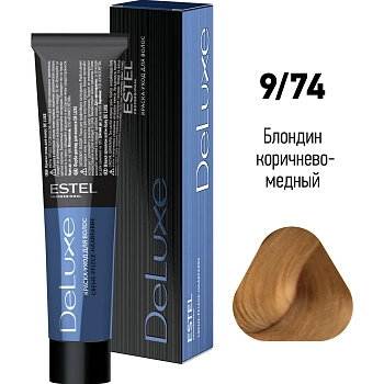 ESTEL PROFESSIONAL 9/74 краска для волос, блондин коричнево-медный / DE LUXE 60 мл, фото 2