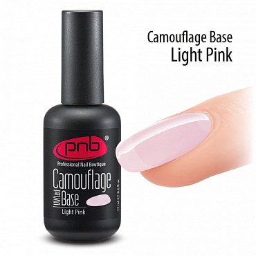 PNB База каучуковая камуфлирующая светло-розовая / Camouflage Base PNB UV/LED, Light Pink 17 мл