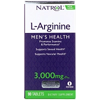 NATROL Добавка биологически активная к пище Натрол L-Аргинин / L-Arginine 3000 мг 90 таблеток, фото 2