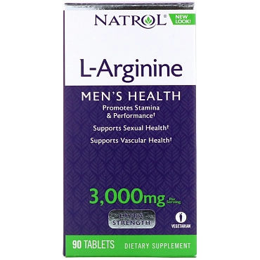 NATROL Добавка биологически активная к пище Натрол L-Аргинин / L-Arginine 3000 мг 90 таблеток