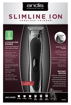 ANDIS Триммер для стрижки волос BTF3 Slimline 0.1 мм, аккумуляторно-сетевой, 6 насадок, 2.45 W, фото 6