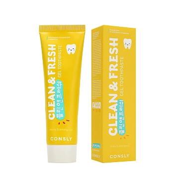 CONSLY Паста зубная укрепляющая гелевая с экстрактами мёда и лемонграсса / Consly Clean&Fresh 105 гр, фото 2