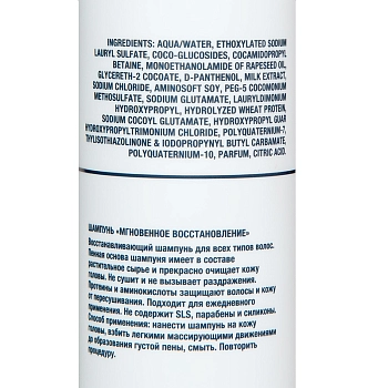 URBAN NATURE Шампунь Мгновенное восстановление / INSTANT RECOVERY SHAMPOO 250 мл, фото 2