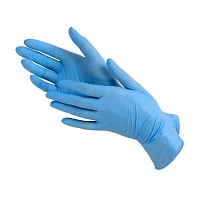 Перчатки нитриловые голубые медицинские L / Safe&Care 100 шт TN 320, SAFE & CARE