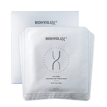 BIOHYALUX Маска с лифтинг-эффектом для восстановления с коллагеном / Biohyalux Collagen Soothing And Firming Mask 5*25 гр, фото 2