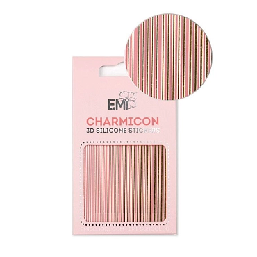 E.MI Декор для ногтей №117 Линии золото / Charmicon 3D Silicone Stickers
