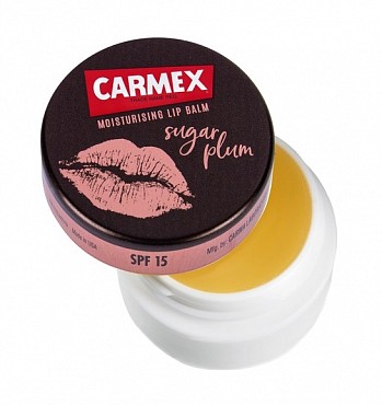 CARMEX Бальзам для губ с сахарной сливой SPF 15, в баночке / Ultra Moisturising Lip Balm Sugar Plum SPF 15 7,5 мл