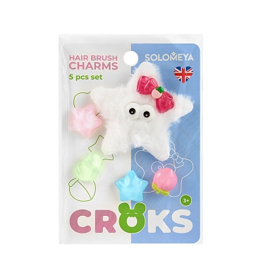 SOLOMEYA Набор украшений для расчески, Пушистое настроение / Set of charms for hair brush, Fluffy mood, 5 шт