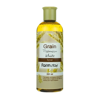 FARMSTAY Тонер выравнивающий для лица с экстрактом ростков пшеницы / GRAIN PREMIUM WHITE TONER 350 мл, фото 1