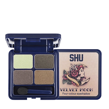 SHU Тени четырехцветные для век, №153 теплый зеленый / Velvet Moon 4,8 гр, фото 3