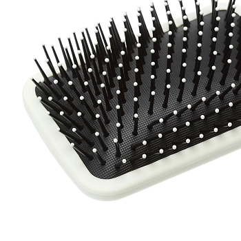 DEWAL BEAUTY Щетка массажная Прованс с пластиковым штифтом, квадратная, кремовая 13 рядов, фото 4