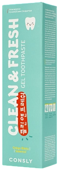 CONSLY Паста зубная гелевая с экстрактами гинкго билоба и морских водорослей / Clean&Fresh Consly 105 гр, фото 2