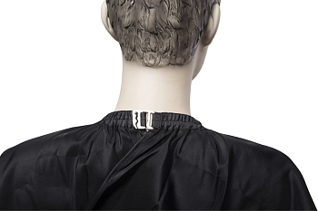 DEWAL PROFESSIONAL Пеньюар для стрижки Глянец, полиэстер, на крючках, черный 128х146 см, фото 3