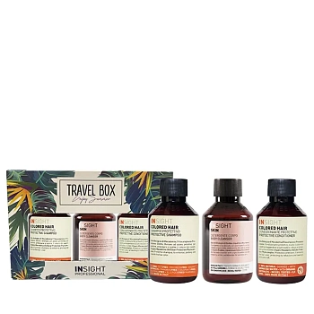 Набор (шампунь 100 мл, кондиционер 100 мл, гель для тела 100 мл) TRAVEL BOX COLORED HAIR