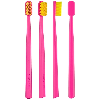 REVYLINE Щётка зубная, розовая с жёлтой щетиной / SM6000 Ortho, фото 3