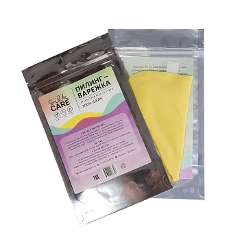 SILK CARE Варежка шелковая для пилинга лимонная дойпак / Silk Care Crazy Colours, фото 4