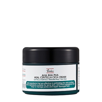 Крем для проблемной кожи с AHA, BHA, PHA кислотами и центеллой азиатской / Thinkco 50 мл