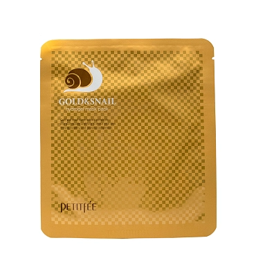 PETITFEE Маска гидрогелевая с коллоидным золотом и муцином улитки для лица / Hydrogel Mask Pack 32 гр