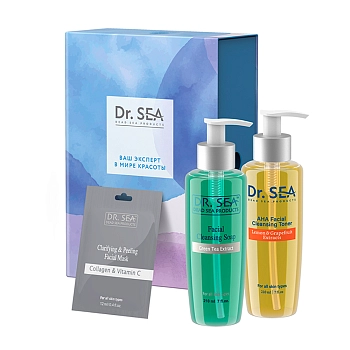 Набор подарочный Нежное очищение (тонер 210 мл + мыло 210 мл + маска 12 мл) DR.SEA