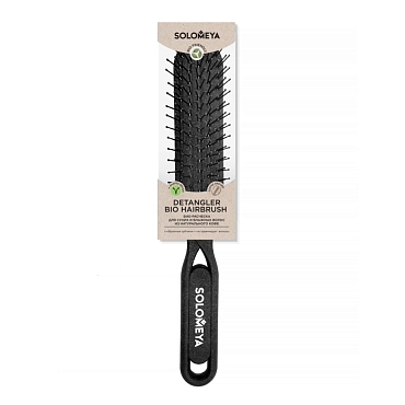 SOLOMEYA Био-расческа для сухих и влажных волос из натурального кофе / Detangler Bio Hairbrush for Wet & Dry Hair Coffee Material