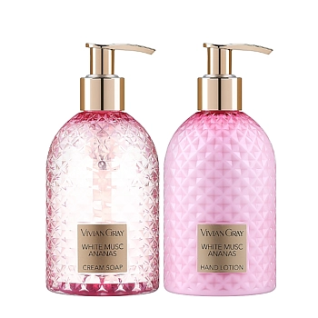 VIVIAN GRAY Набор для рук Белый мускус и ананас (крем-мыло 300 мл + лосьон 300 мл) Vivian Gray Set White Musc & Ananas, фото 2