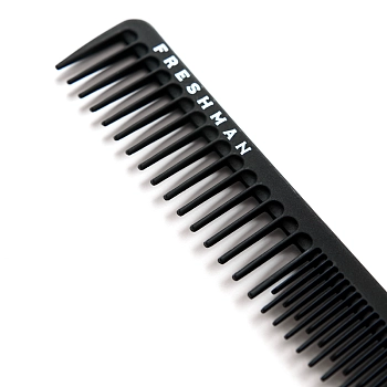 FRESHMAN Расческа-гребень комбинированная для моделирования и стрижки с разноуровневыми зубьями / Collection Carbon, фото 2
