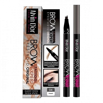 ALVIN D'OR Лайнер для бровей, тон 04 / Brow Tattoo Granite 7 мл, фото 2