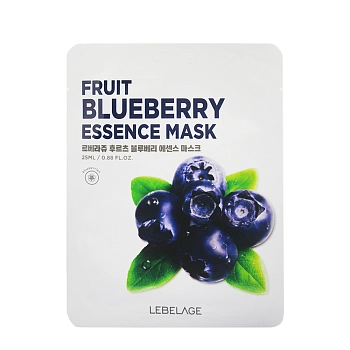 Маска тканевая для лица с экстрактом черники / Lebelage Fruit Blueberry Essence Mask 25 мл