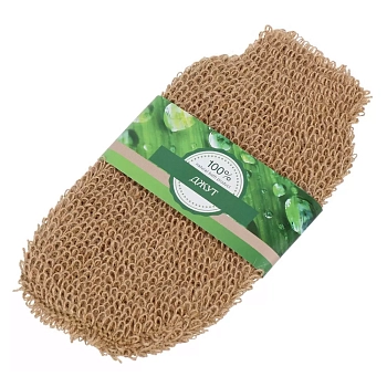BEAUTY FORMAT Мочалка натуральная из волокна джута, варежка / BEAUTY FORMAT 1 шт, фото 2