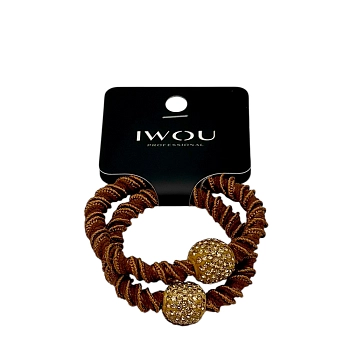 Резинка для волос Золотая бусина соленая карамель 2шт