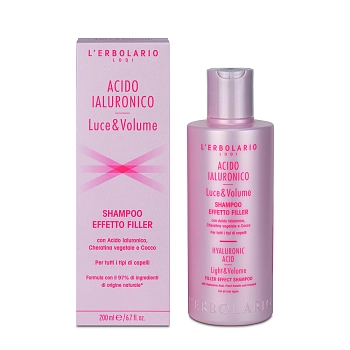 LERBOLARIO Шампунь для всех типов волос с гиалуроновой кислотой / Hyaluronic Acid Light & Volume Shampoo 200 мл, фото 2