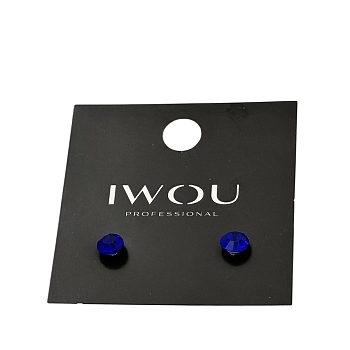 IWOU PROFESSIONAL Серьги гвоздики IWOU индиго 7мм, фото 2