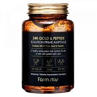 FARMSTAY Сыворотка ампульная многофункциональная с золотом и пептидами 250 мл, фото 1